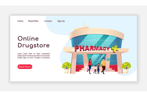 Download Online Drugstore Landing Page Flat Color - Premium Resources