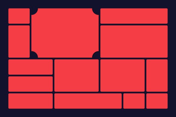 Download Dynamic Red Bento Grid Design - Red Collection