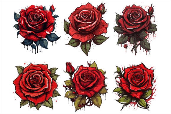 Download Watercolor Red Rose Floral Bouquet - Red Collection