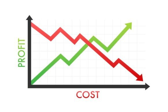 Download Graphs Cost Vs Profit. Costs Reduction. - Red Collection